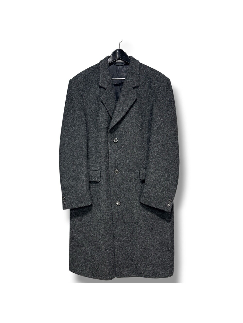 Vintage Stratojac Men’s Wool Overcoat Size 42 Charcoal Gray Long Coat